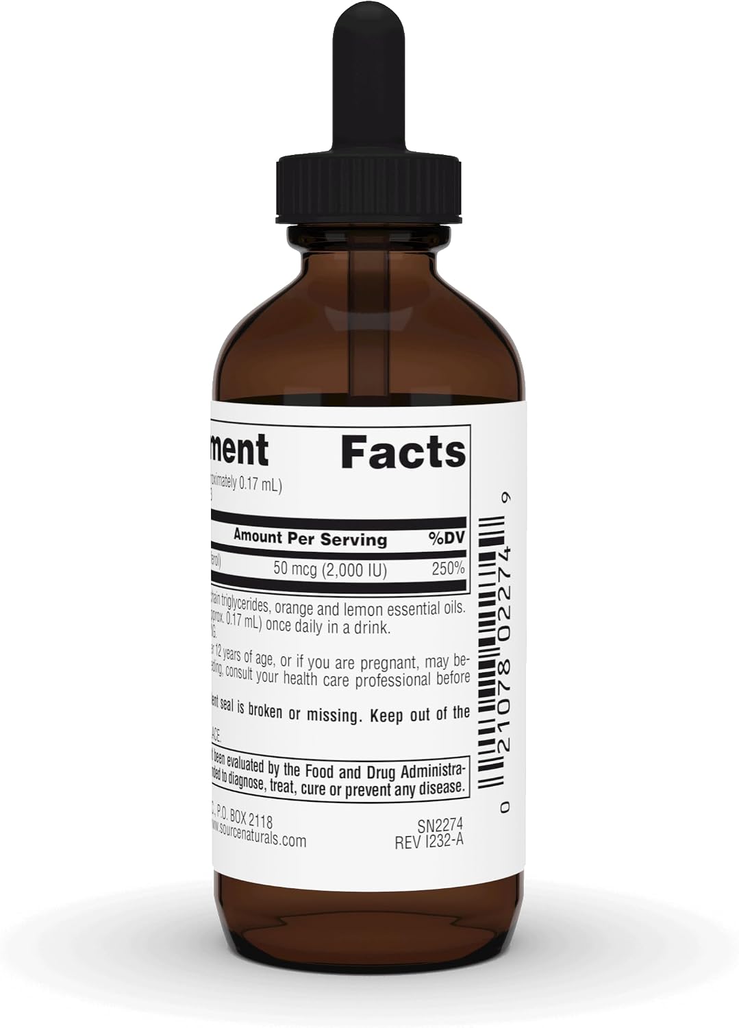 Source Naturals Vitamina D3 2000 UI Gotas Líquidas – 30 ml