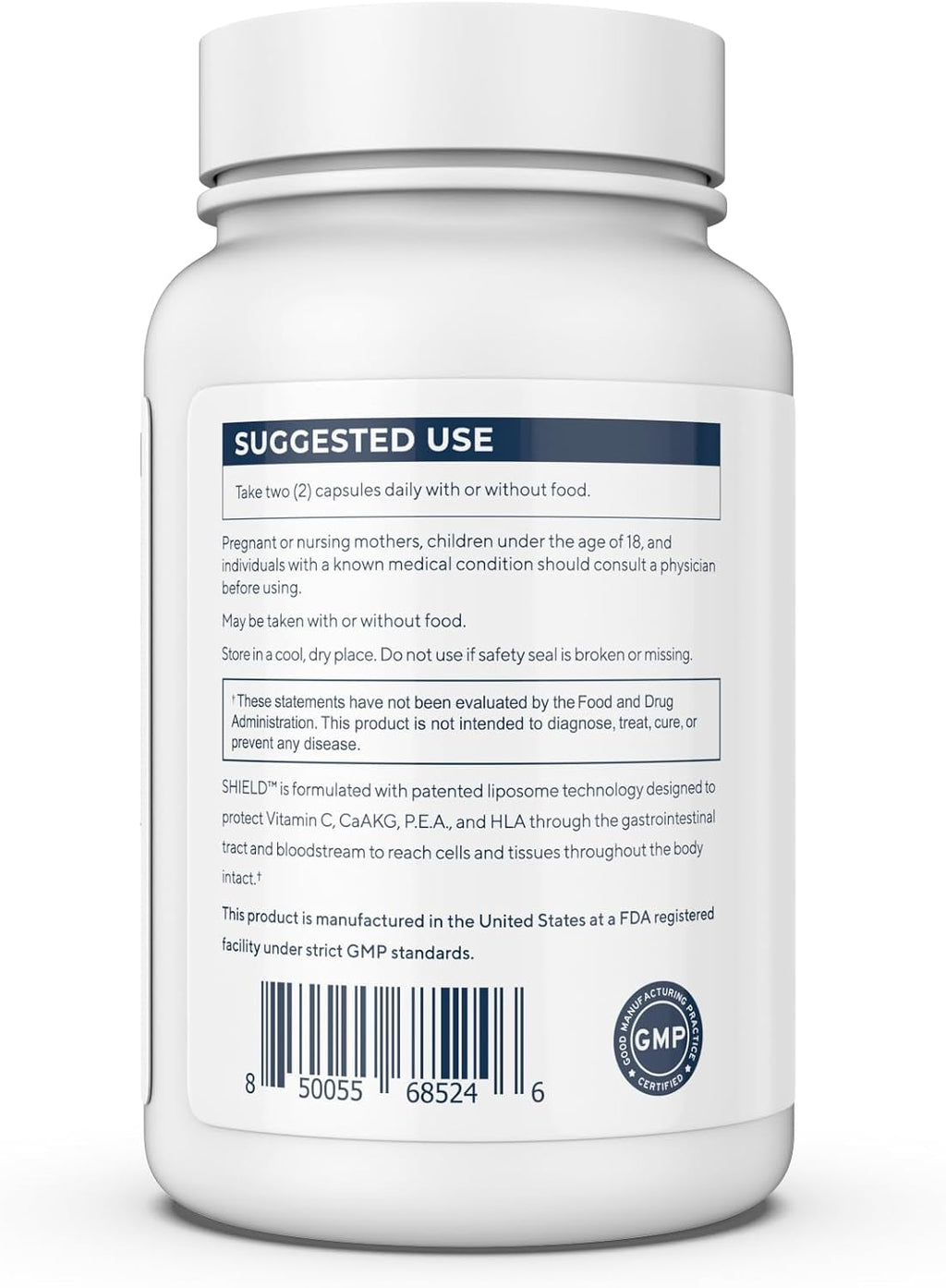 Renue By Science Shield | Liposomal Vitamina C CaAKG P.E.A. Ácido Hialurónico | 120 Cápsulas