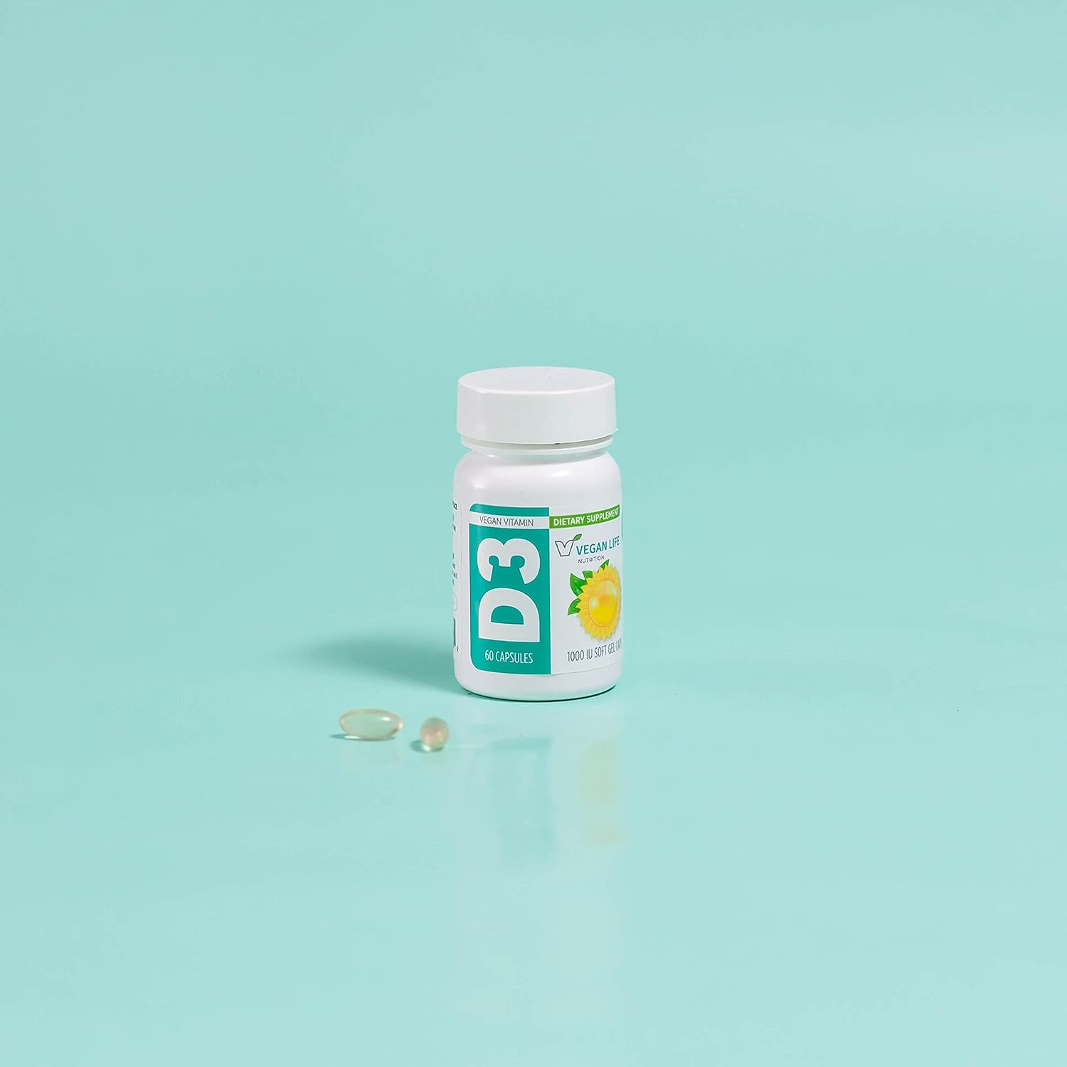 Vitamina D3 1000 UI - 60 Cápsulas Veganas para Adultos