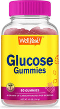WellYeah Glucose Gummies - 4 g de Carbohidratos - Sabores Naturales - Gomitas Masticables para Hombres y Mujeres, No Transgénico, Sin Gluten - 60 Unidades