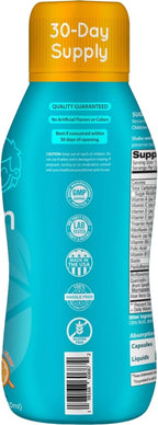 Multivitamínico Líquido Sin Azúcar para Niños - Vitaminas A, C, D, E, Complejo B + Quercetina - Sabor Naranja - 1 Mes