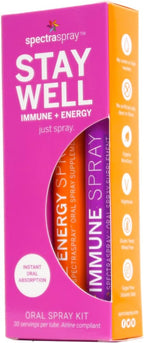 Spectraspray Travel Wellness Stay Well Kit - Spray Oral de Apoyo Inmunológico y Vitamina B12, Vegano y Sin Gluten, 30 Días de Suministro