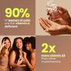 Mela Daily Essentials Multivitamínico para Mujeres con Melanina - Alta Dosis de Vitamina D3 y B12, Probióticos, Melena de León, Canela de Ceilán - Vegano, Sin Gluten, Sin OGM, Suministro para 30 Días (60 Cápsulas)