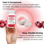 Cranberry & D-Mannose Urinary Tract Supplement for Dogs & Cats - Bladder & Urinary Tract Health Support - Cranberry Extract, D-Mannose & Vitamin C - 60 Chewable Tablets