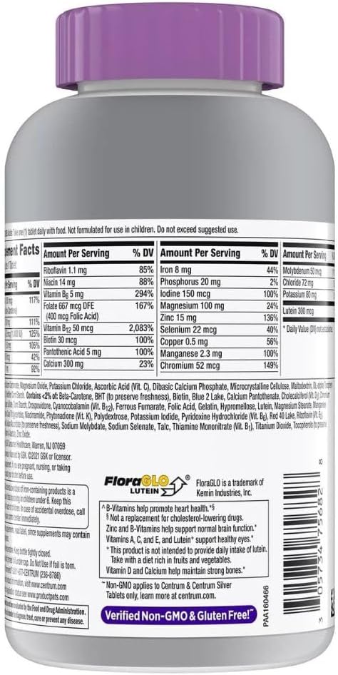 Centrum Silver Mujeres 50+ Multivitamínico Multimineral 275 Comprimidos