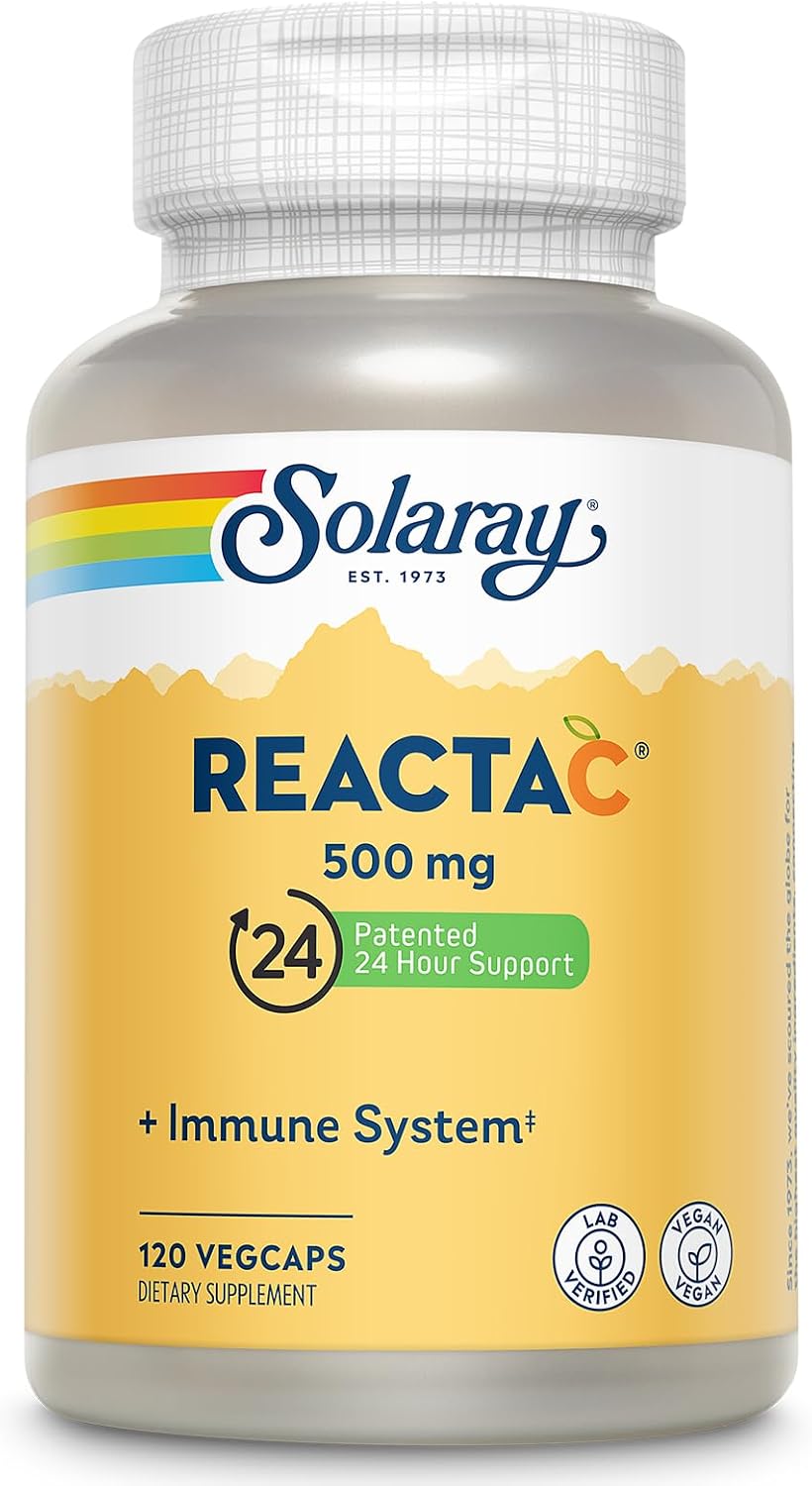 SOLARAY Reacta-C - Vitamina C de 500 mg con Bioflavonoides - 120 Cápsulas