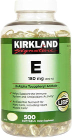 Kirkland Signature Vitamina E 180mg, 500 Cápsulas Blandas