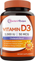 Doctor's Recipes Vitamina D3 2000 IU, Colecalciferol, 120 Cápsulas Blandas