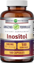 Amazing Formulas Inositol 500 mg | 100 Cápsulas | Complemento Alimenticio