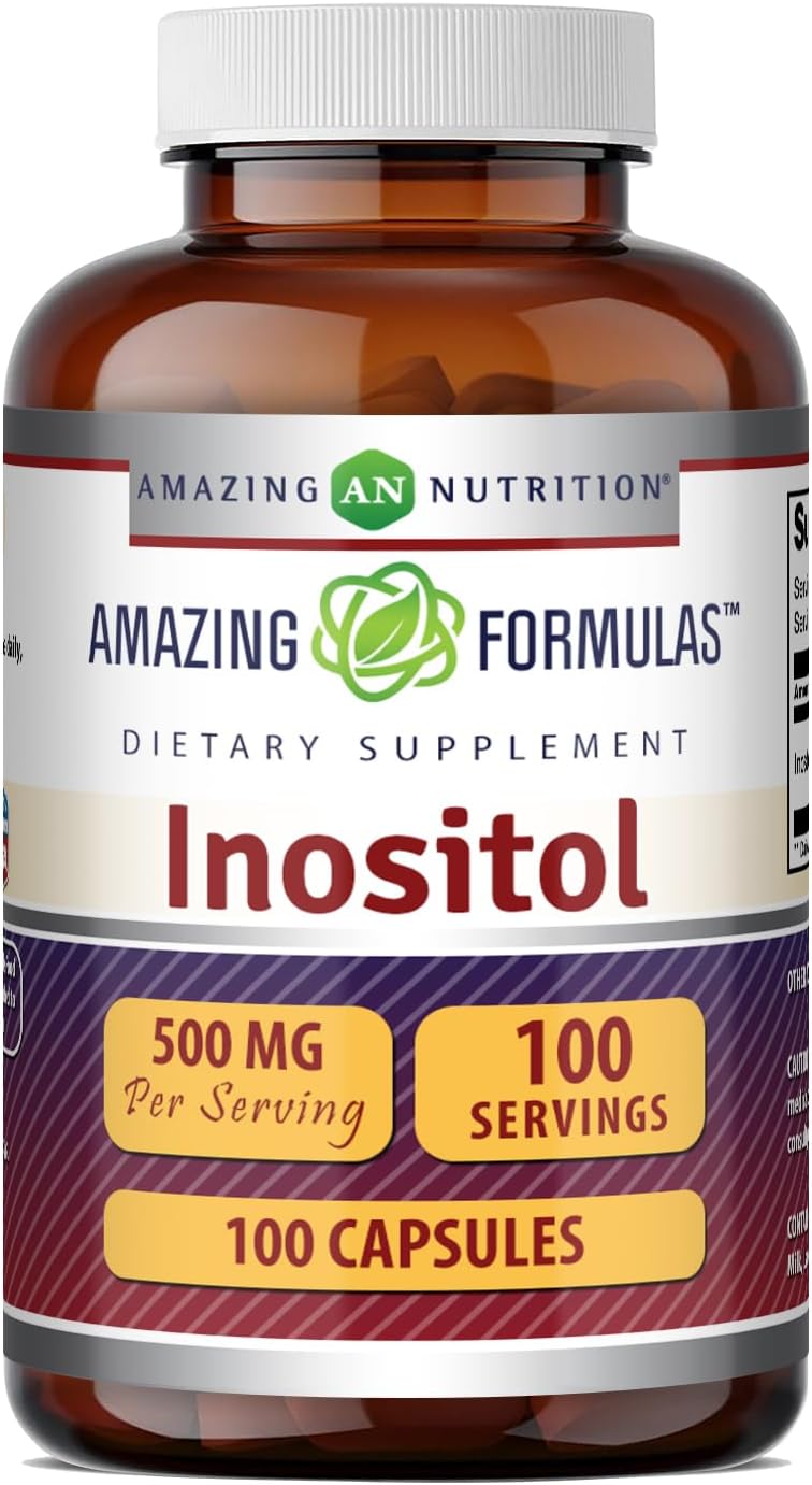 Amazing Formulas Inositol 500 mg | 100 Cápsulas | Complemento Alimenticio