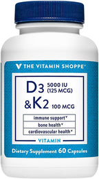 Vitamina D3 5,000 IU de The Vitamin Shoppe - 60 Cápsulas