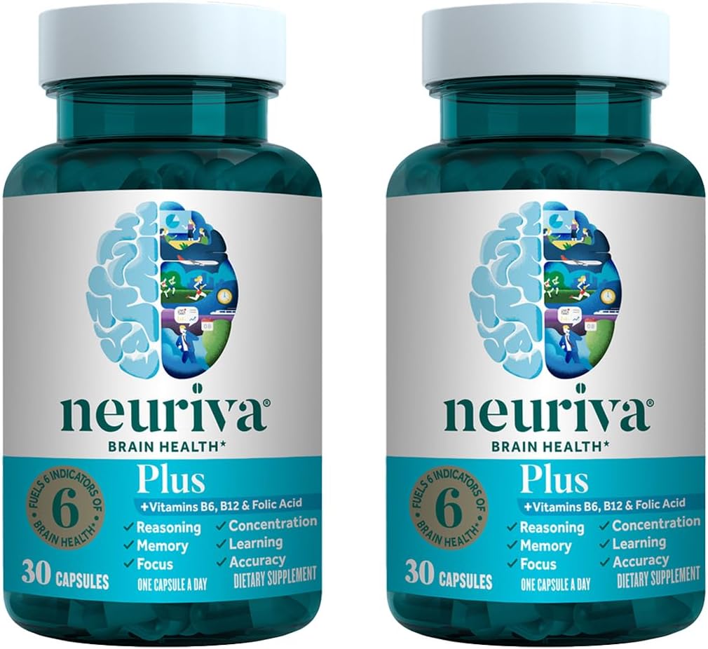 NEURIVA Plus Cápsulas para el Apoyo Cognitivo con Fosfatidilserina y Vitaminas B6 y B12 (60 cápsulas)