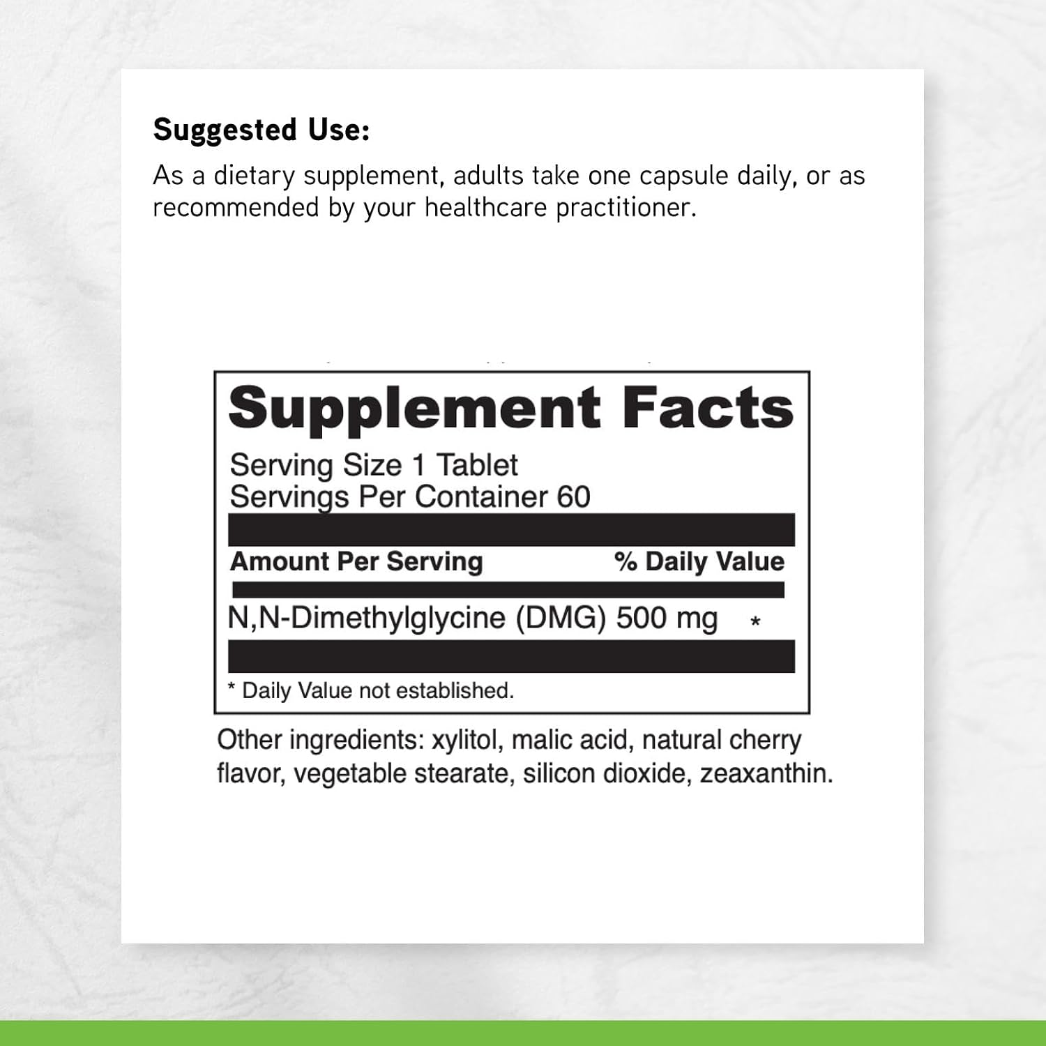 Gluconic DMG 500 mg - Complemento Alimenticio con N,N-Dimetilglicina - 60 Comprimidos Masticables
