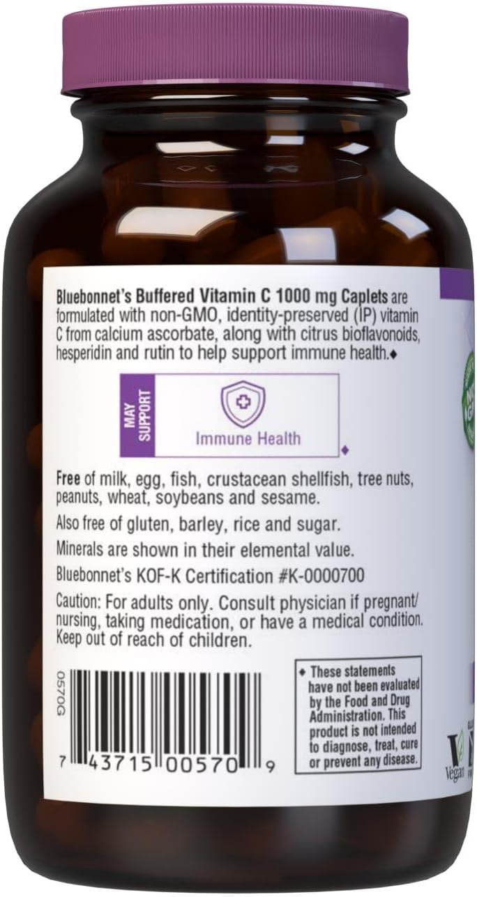 Bluebonnet Nutrition Vitamina C Tamponada 1000 mg - 90 Cápsulas Vegetales