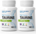 Puregen Labs Taurina 1000 mg | Alta Potencia | 360 Cápsulas Veganas