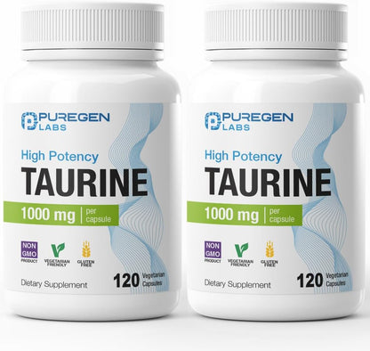 Puregen Labs Taurina 1000 mg | Alta Potencia | 360 Cápsulas Veganas – Image 8