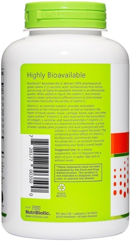 Polvo de Ascorbato Bio-C de NutriBiotic, 8 oz