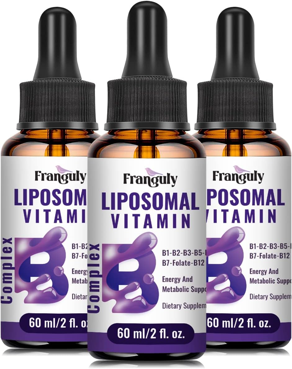 Complejo B Liposomal Líquido con B12 Metilada, B1, B2, B3, B5, B6, Folato, Biotina para Energía y Apoyo Inmunológico