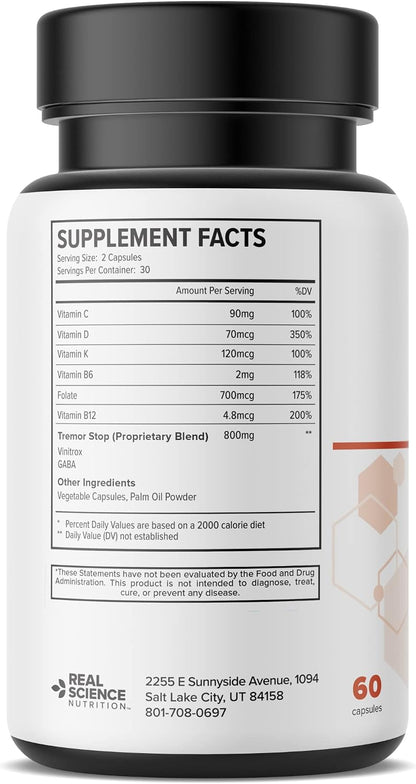 Real Science Dystonex - Complemento alimenticio con Vinitrox y GABA para el bienestar muscular y nervioso, 60 cápsulas – Image 2