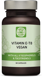 Fórmula Vegana Única con los 8 Tocoferoles y Tocotrienoles de Vitamina E – Sin PAH, Metales Pesados, Contaminantes ni Conservantes - Certificado Sostenible - Cabello, Cicatrices y Piel (180)