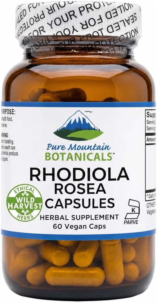 Pure Mountain Botanicals Rhodiola Rosea 250mg - 60 Cápsulas Veganas