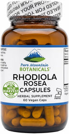 Pure Mountain Botanicals Rhodiola Rosea 250mg - 60 Cápsulas Veganas