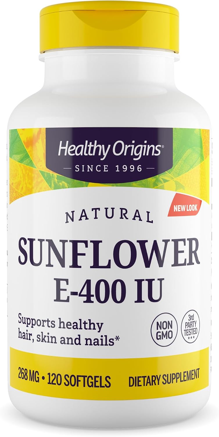 Healthy Origins Vitamina E 400 UI de Girasol - 120 Cápsulas Blandas