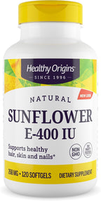 Healthy Origins Vitamina E 400 UI de Girasol - 120 Cápsulas Blandas