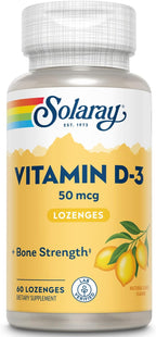 SOLARAY Vitamin D3 2000 IU - 60 Oral Dissolving Tablets - Natural Lemon Flavor