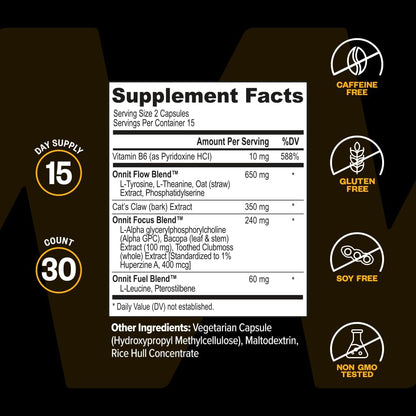 ONNIT Alpha Brain - Suplemento Nootrópico para Concentración, Memoria y Claridad Mental con L-Teanina y Vitamina B6, 30 – Image 9