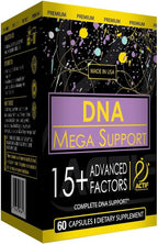 ACTIF DNA Mega Support con 15+ Factores Avanzados - Non-GMO, Acción Rápida, 60 Cápsulas