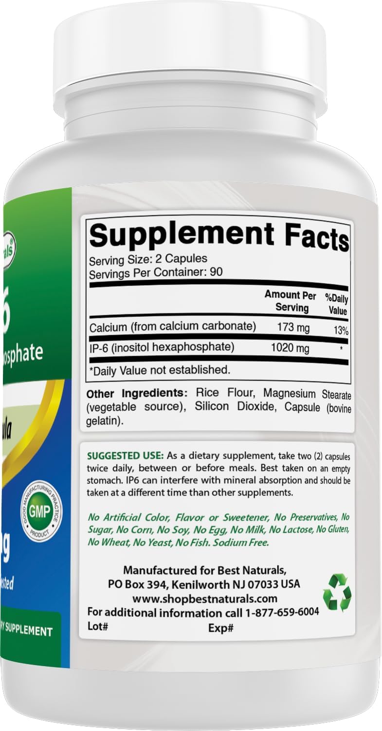 Best Naturals IP-6 510 mg 180 Cápsulas