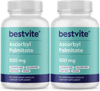 BESTVITE Ascorbyl Palmitate 500 mg (120 Vegetarian Capsules) - No Stearates, No Fillers