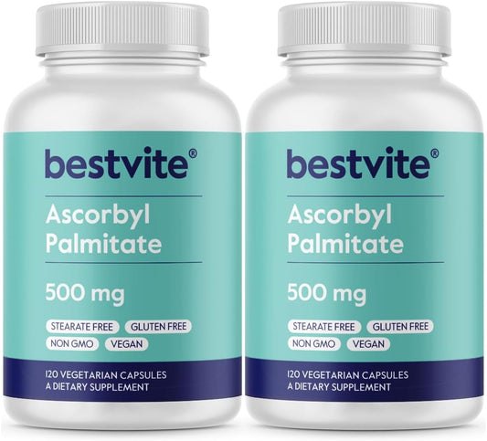 BESTVITE Ascorbil Palmitato 500 mg - 240 Cápsulas Vegetales (Pack de 2)