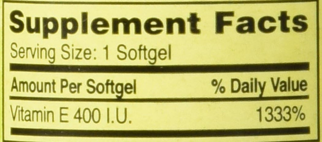Spring Valley - Vitamina E 400 UI, 100 Cápsulas Blandas