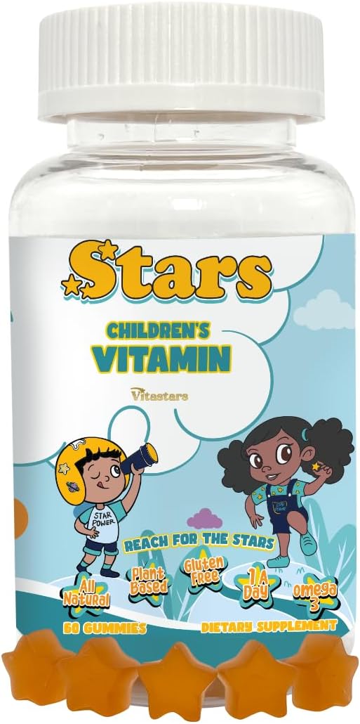 Vitastars Gominolas Multivitamínicas para Niños con Omega 3, 60 unidades