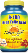 Nature's Life B-100 High Folic Acid, 100 comprimidos