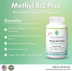 Bio-Design Methyl B12 5000 mcg con Folato - Metilcobalamina, L-Metilfolato - Apoya el Sistema Nervioso, Metabolismo Energético y Salud Cerebral - 60 Comprimidos