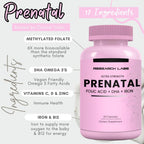 Research Labs Vitaminas Prenatales con Metilfolato y DHA - 60 Cápsulas