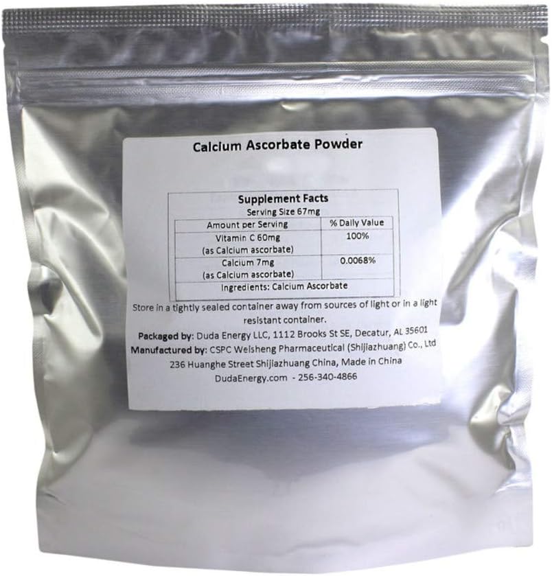 Calcium Ascorbate Powder - Vitamin C, 227 g (8 oz) - Non-GMO, Food Grade