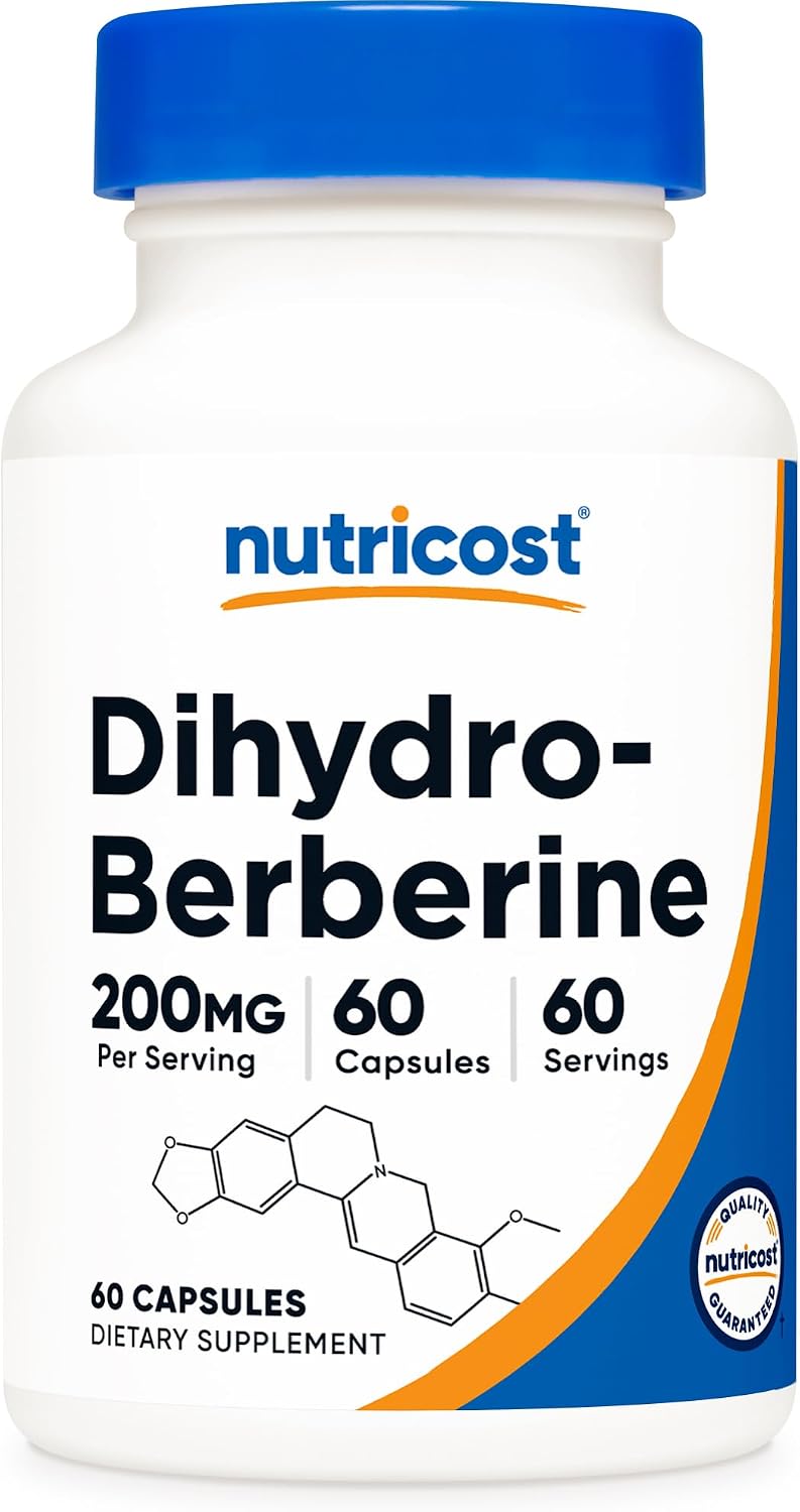 Cápsulas de Dihidroberberina Nutricost (200 mg, 60 cápsulas) - Metabolito de Berberina
