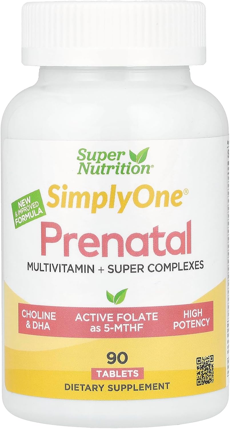 SuperNutrition Simply One® Multivitamínico Prenatal con Super Greens, Especias, Vitamina A y Folato, 90 Comprimidos