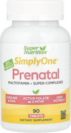 SuperNutrition Simply One® Multivitamínico Prenatal con Super Greens, Especias, Vitamina A y Folato, 90 Comprimidos