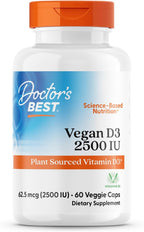 Doctor's Best Vegan Vitamin D3 2500 IU - 60 Vegetable Capsules