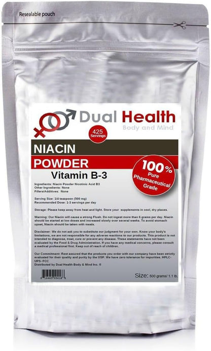 Niacina en Polvo (500g) - Vitamina B3 de – Metabolismo energético: La niacina contribuye al metabolismo energético – Image 1
