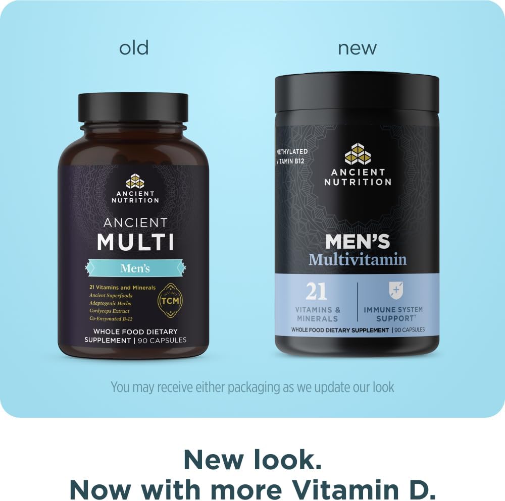 Ancient Nutrition Multivitamínico para Hombres (3 Cápsulas Diarias), 90 Cápsulas