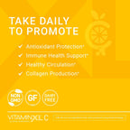 OmegaXL VitaminXL Vitamina C 500 mg, 30 Cápsulas Veganas