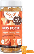 GOJOY NATURALS Kids Focus Gummies – Azafrán, Magnesio Glicinato, L-Teanina e Inositol – Apoyo a la Concentración y Calma – Vegano, Sin Azúcar, Sin OMG