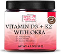 Reddy Naturals Vitamina D3 + K2 MK7 en Polvo con Okra, 120g (30 Dosis)