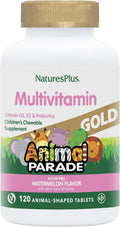 NaturesPlus Animal Parade Gold Multivitamin Infantil - 120 Comprimidos Masticables Sabor Sandía
